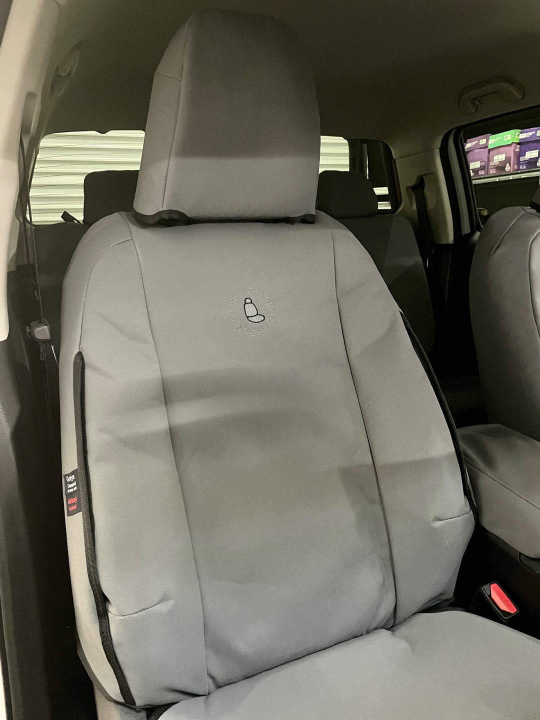 cannon x dual cab close up driver canvas seat cover