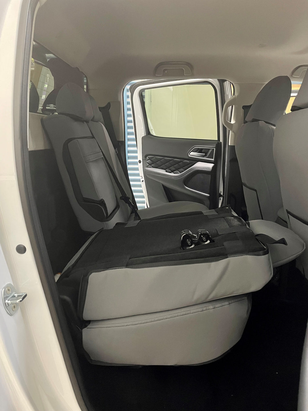 cannon x dual cab rear canvas seat covers with fold down backrest