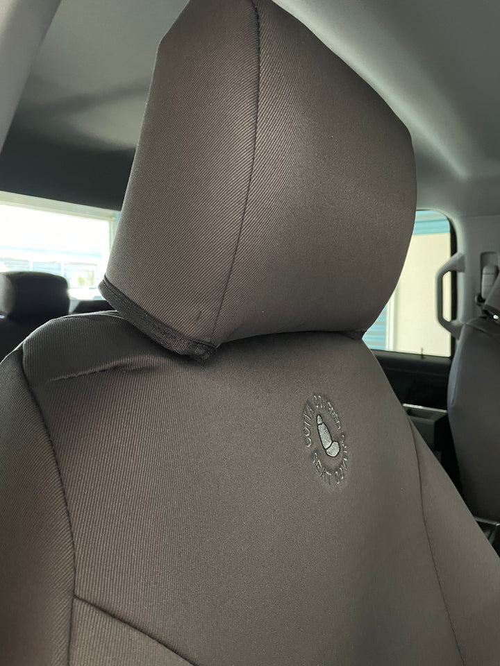 close up of driver headrest f150 xlt