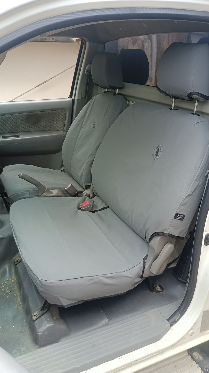 hilux sr single cab driver and passenger bench seat grey canvas seat covers