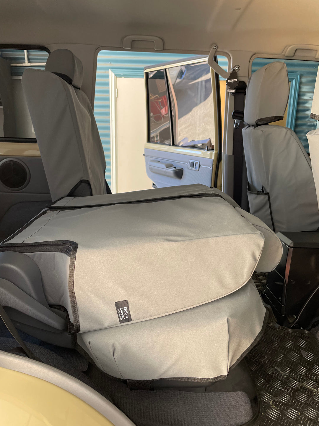 landcruiser 70 series vdj76 wagon rear seats with canvas covers