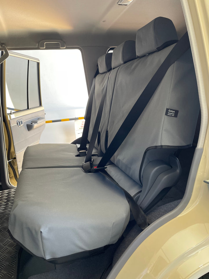 landcruiser 70 series wagon new split rear seating canvas covers