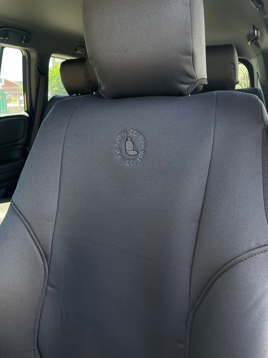 prado 250 series gxl close up of passenger seat cover