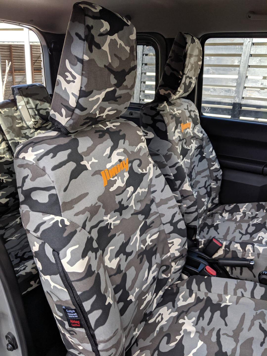 suzuki jimny grey camo seat covers with jimny embroidery