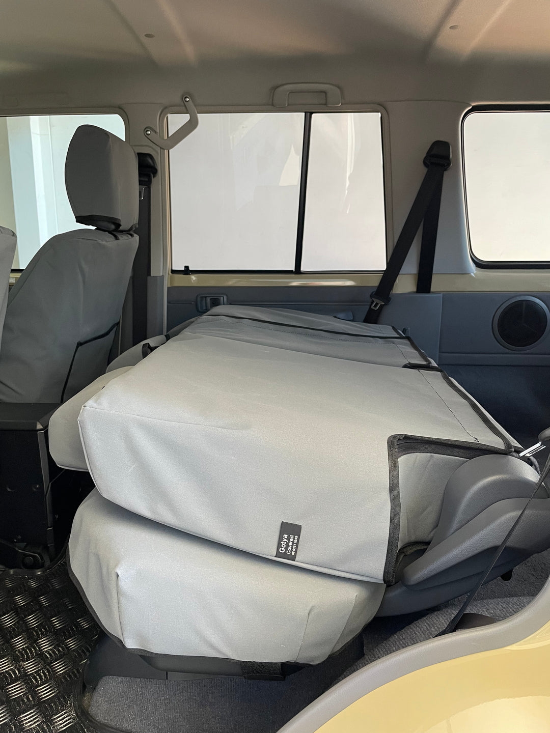 vdj76 series gxl wagon rear fold down seats grey canvas