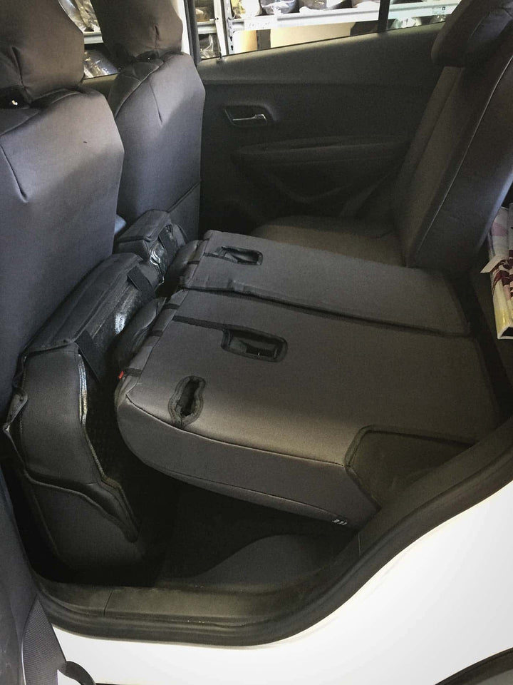 holden trax rear denim seat covers with iso fix