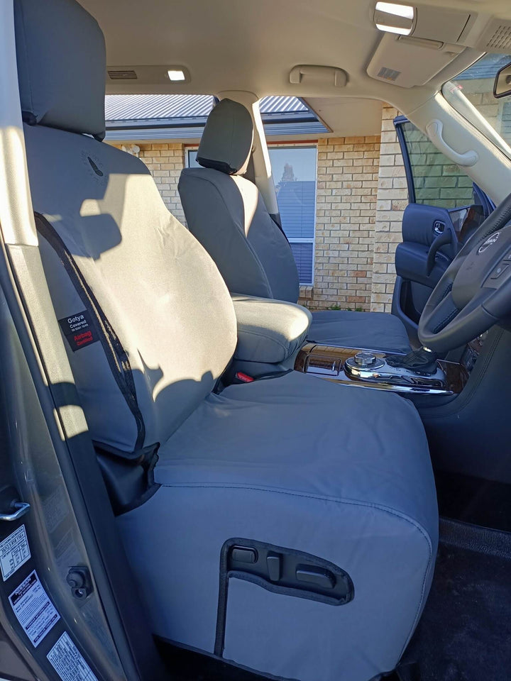 y62 nissan patrol grey foam backed canvas seat covers